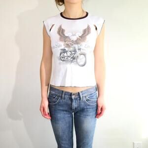 Harley Davidson Women's White Vests-tanks-cami